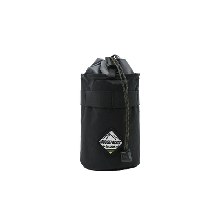 Black MoosePacks 1.2L bicycle stem bag made of sustainable recycled x-pac fabric. 
